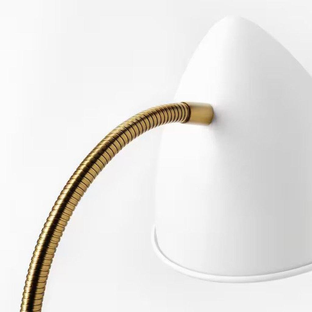 IKEA ISNALEN LED Work Lamp, 37 cm, White/Brass (605.143.70)
