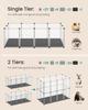 SONGMICS Pet Playpen with Floor, Removable Oxford Fabric Mat, Small Animal Enclosure, DIY Plastic Cage, Indoor Run for Hamsters, Rabbits, Hedgehogs