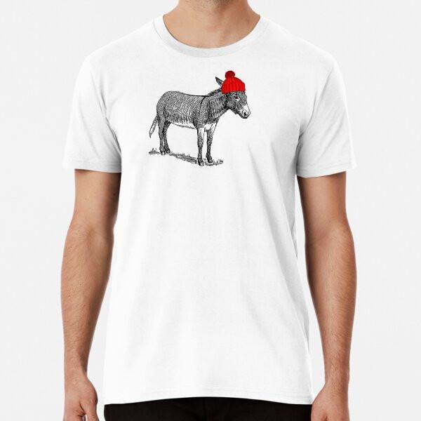 Donky Mule Burro wearing a beanie hat. T-Shirt S-5XL Best T-Shirt