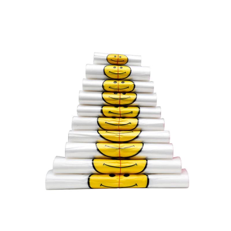 

Picnic Smile Face Thickened Vest-Type Food Bags, 100 Count