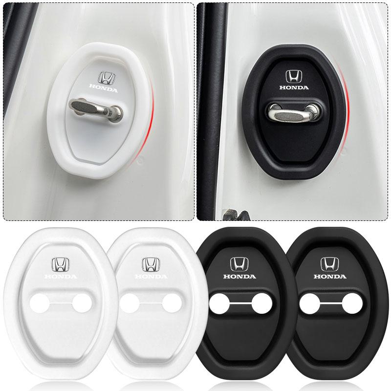 4Pcs Silicone Anti-collision Car Door Lock Protection Cover for Honda Civic Xrv Hrv Crv CRZ Brv City Odyssey Accord Fit Jazz Insight CRX