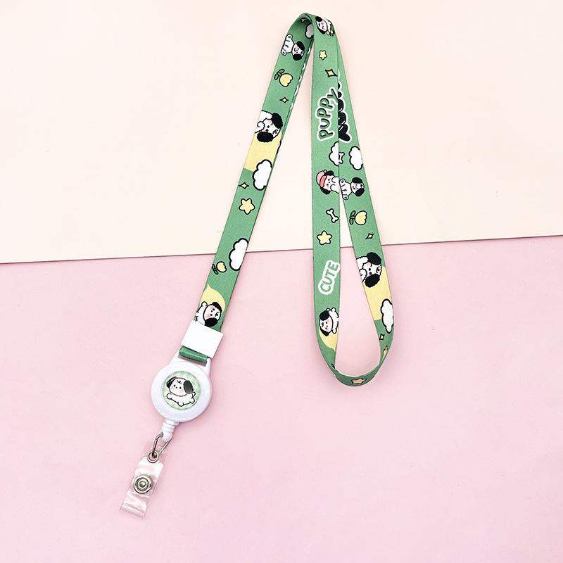 Cartoon Teleskopische Leichtziehbare Schnalle Lanyard Studenten Anti-Verlust Kartenhalter Halsband Langes Seil Arbeits Namensschild Namensschild Lanyard