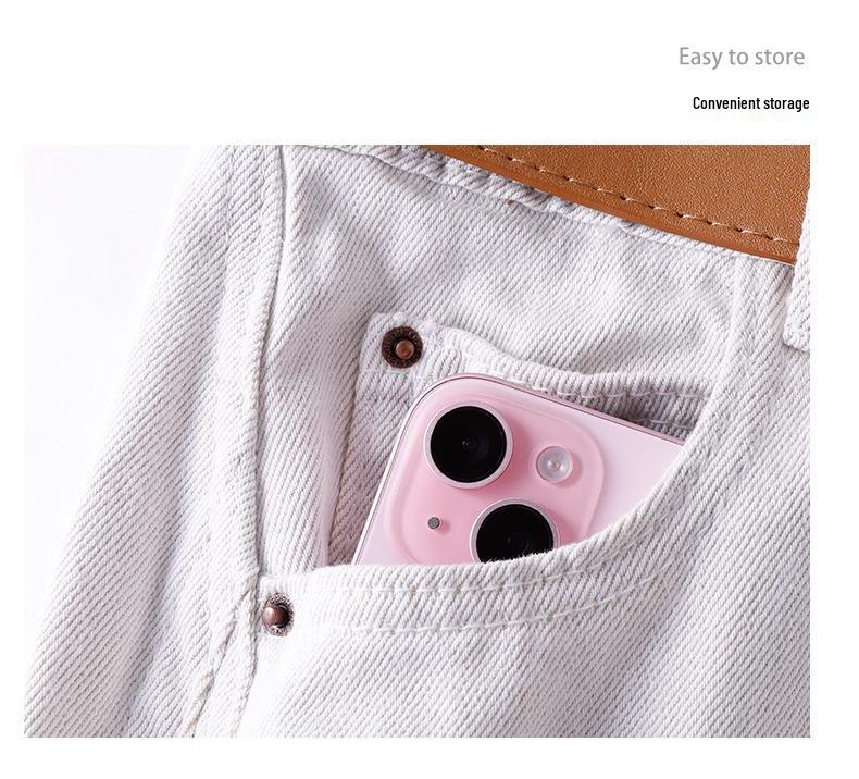 Women's White Wide-Leg High-Waisted Spring Jeans - Casual Loose Straight-Leg Floor-Length Pants