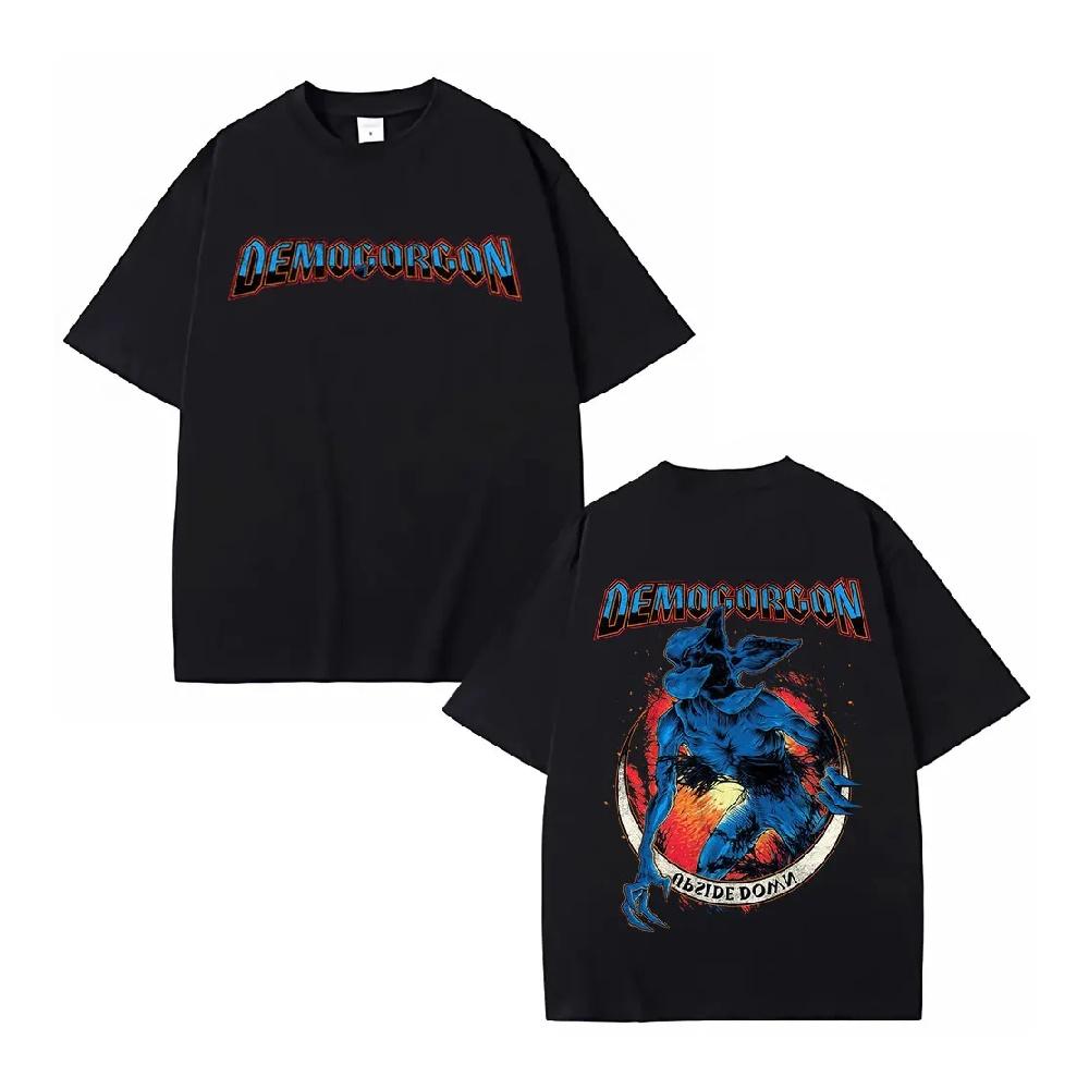 

American TV Series Eddie Munson The Demogorgon T-shirt Cannibal Flower T Shirts Men Women Clothing Fashion Vintage Summer Tops S чёрный