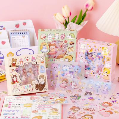 8Pcs Cartoon Sticker Set PET Waterproof Decals for Scrapbooking Laptop Water Bottle