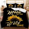 Black Sunflower Down Comforter Set Bedding Set 3-piece Comforter Cover Set