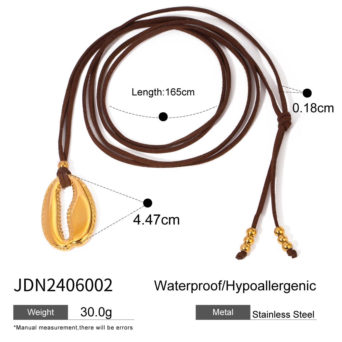 

Серьги-ракушки из 18-каратного золота из нержавеющей стали и уникальное ожерелье из титановой стали