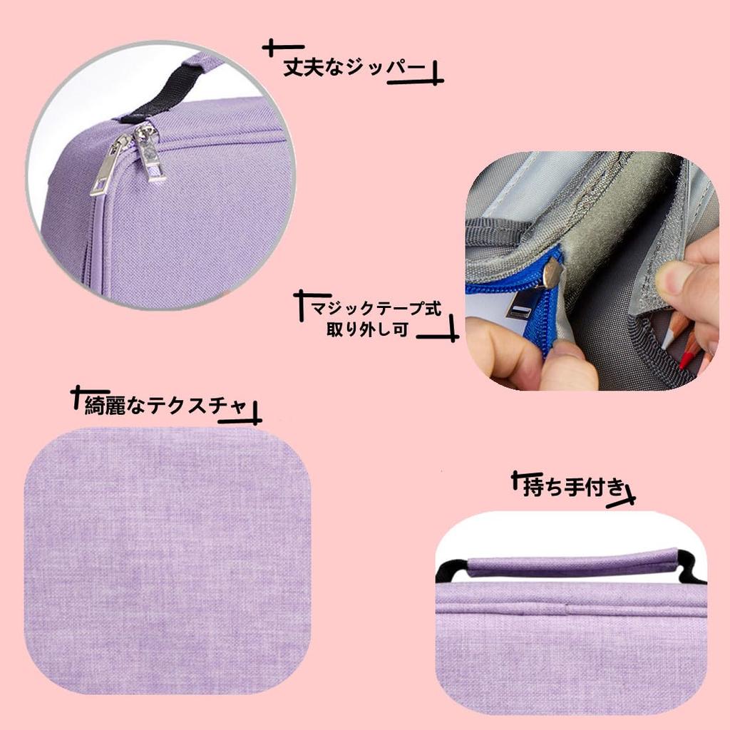 Large Capacity Pencil Pen Triple 72 Pencil Stationery Makeup Colored Art Brush Art Supplies Small Item Storage Art Business Purple Case, 3-story,