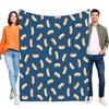 Hot Dog Pattern Fleece Blanket Super Soft Cozy Lightweight Throw for Bed Sofa Travel Picnic. Funny Foodie Novelty Gift Home Deco