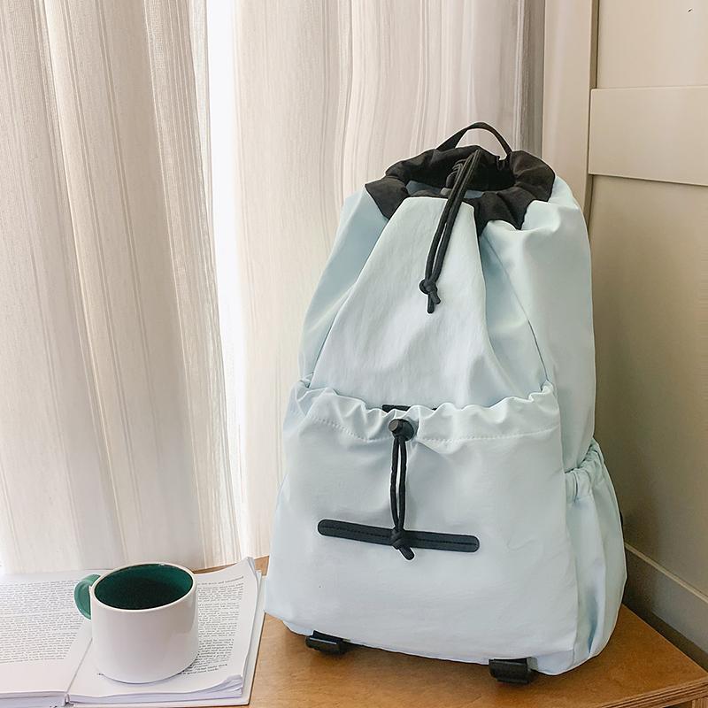 Student Schoolbag Lightweight Sports Backpack Women's Drawstring Backpack