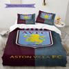 Aston Villa F.C Pattern Bedding Quilt Set Quilt Cover Pillowcase Home Decoration Birthday Gift (1 * Duvet Cover + 2 * Pillowcase, Without Core)