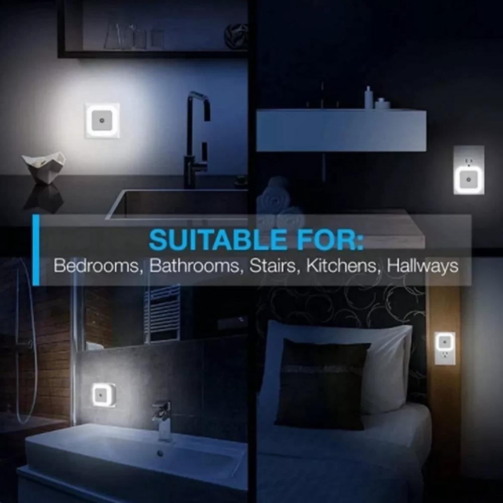 6 Pack Dusk to Dawn Sensor LED Night Light Square Smart Sensor Light Motion Sensor Light Hallway