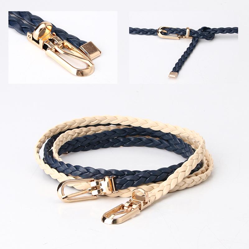 Korean-Style Women's Skinny Leather Belt with Pin Buckle
