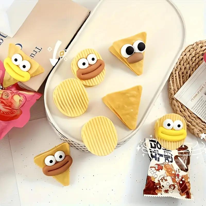 Large Opening Snack Bag Clip Potato Chip Shape Cute Kitchen Food Sealing Clip Funny Non-slip teeth Moisture-proof Sealing Clip