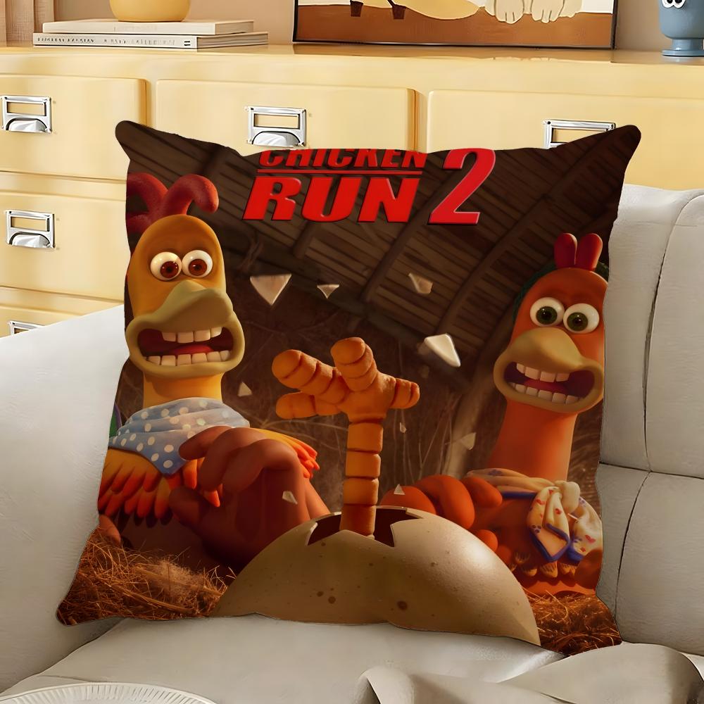 Cartoon CChicken RunS Cushion Cover Soft Durable Reversible Pillow Cover Home Car MultiScene Daily Comfort Pillowcase