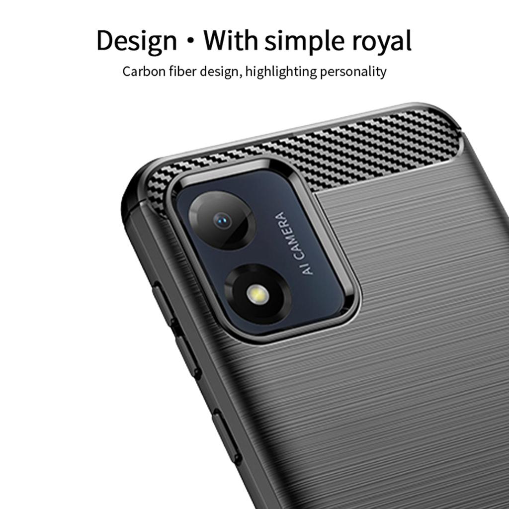 MOFI JK TPU Series-1 for Motorola Moto E13 4G Phone Cover Anti-Scratch Brushed Carbon Fiber Phone Case TPU Phone Shell