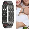 Men DoubleRow Magnetic Therapy Bracelet Pain Relief Magnet Bracelet Healthy Care Black
