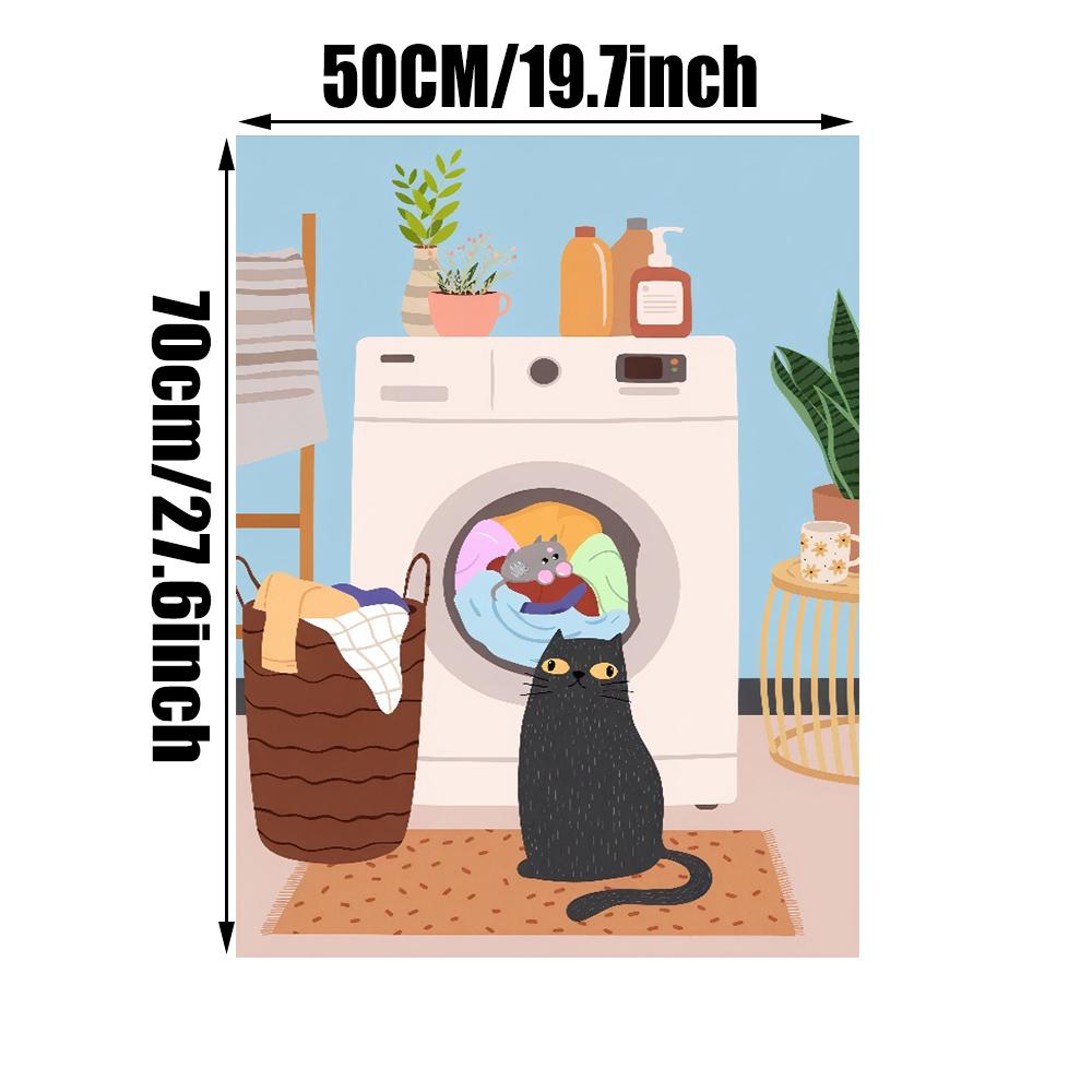 Black Cat Bubble Bath Art Canvas Poster Funny Cat Print Bathroom Mural Abstract Wall  Decoration Painting Home Gift Unframed