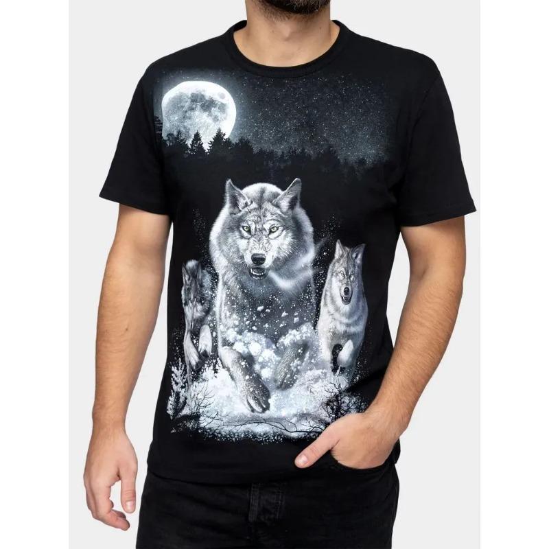 Wolf T Shirt for Mens Animal Print Short Sleeve Top 3D Casual Street Man's T-shirt Oversized Tee Shirt Men Vintage Clothing Shirt