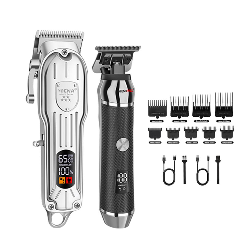 3PCS Professional Hair Clipper Set for Men Cordless Barber Clippers Set and Trimmer Kit USB Rechargeable Electric Beard Tool Kit