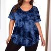 Fashion Crew Neck Tie-dye Large Size Women's Top Casual Loose T-Shirts Women’s
