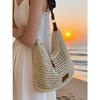 Seaside Beach Vacation Straw Bag Women's 2025 New Summer Woven Bag Women Large Capacity Hollow Tote Bag