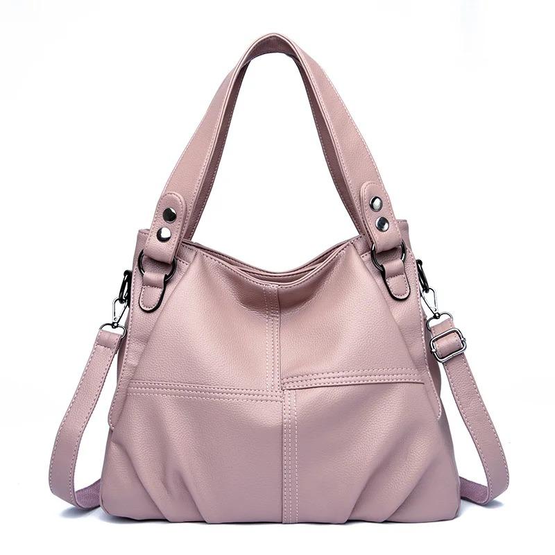 High Quality Soft Leather Handbags for Women 2023 Vintage Women's Shoulder Messenger Bag Luxury Large Capacity Female Sac A Main