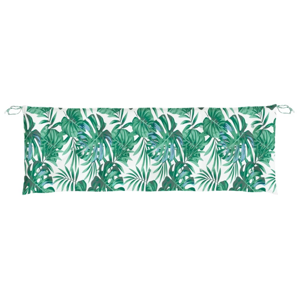 Garden Bench Cushion with Leaf Pattern 150 x 50 x 7 cm Oxford Fabric