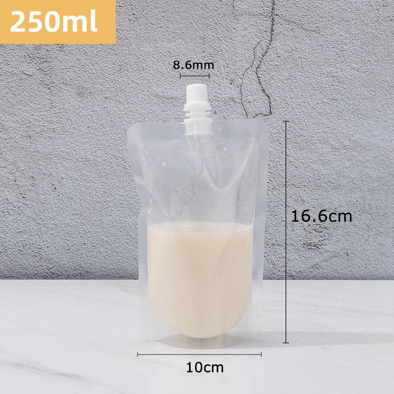 100pcs Independence Beverage Bags Transparent Self-reliance Suction Nozzle Bag Disposable Thickening Milk Tea Fruit Juice Packaging Sealing Bags