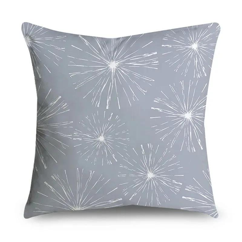 Simple Grey Pattern Throw Pillow Cover With Short Plush Print For Living Room Decoration Cushion Cover Pillow Covers Decorative