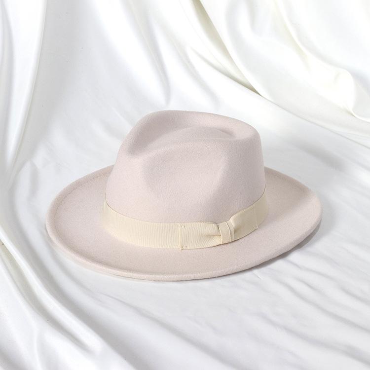 New Fedoras Hats Men'S Vintage Black Felt Wide Brim Jazz Hats Man For Men Women Fedora Gentleman Caps Jackson Hat
