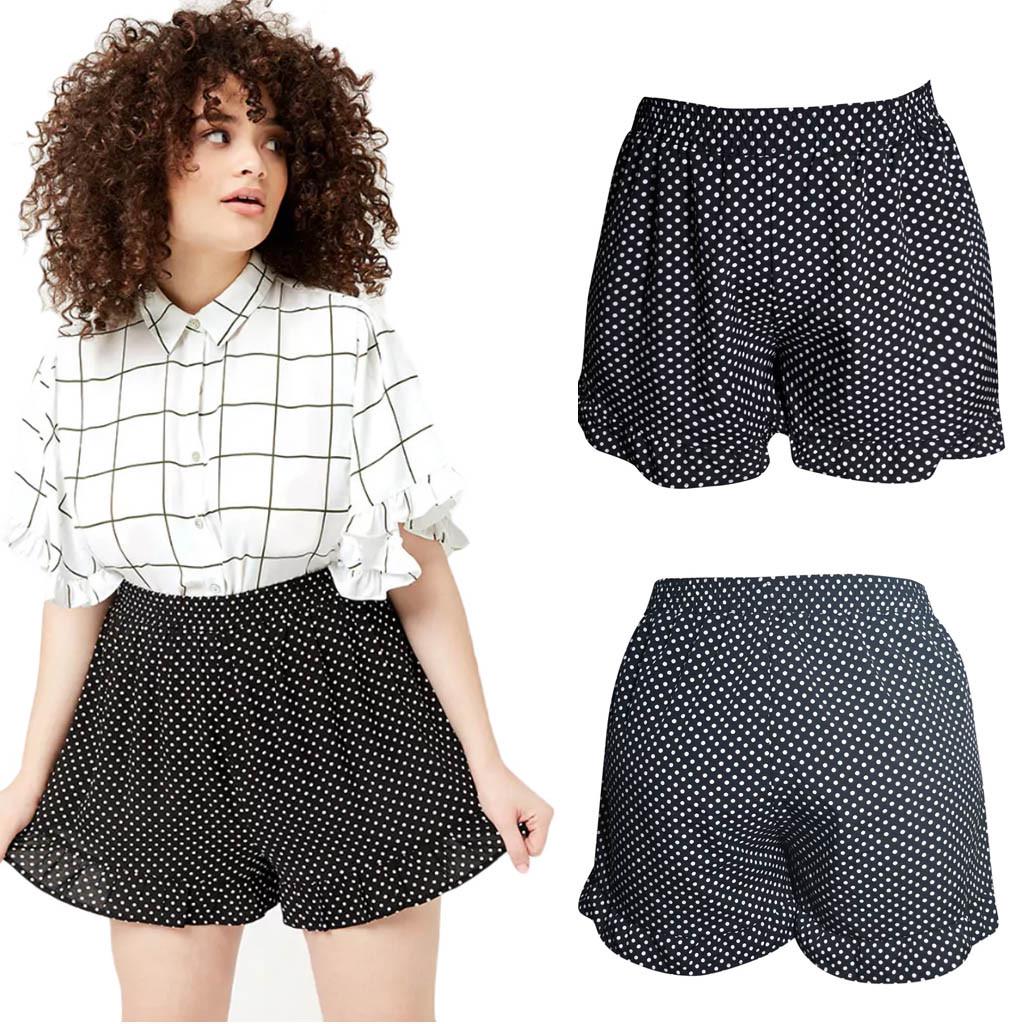 

Шорты в горошек Skort Бежевые румяна Черный Летние праздничные карманы