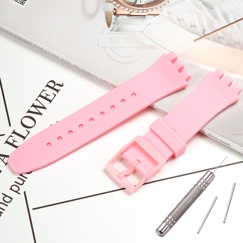 Silicone Strap For Swatch SUSB401 SUSW402 SUSN400 SUSL400 20MM Series Watchband Waterproof Replacement Watch Accessories