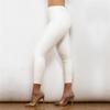 Shascullfites Melody Hvite PU Skinnbukser for Kvinner Elastiske Leggings Skinny Stretch Fritids Rumpe Løft Blyantbukse Varm Vinter