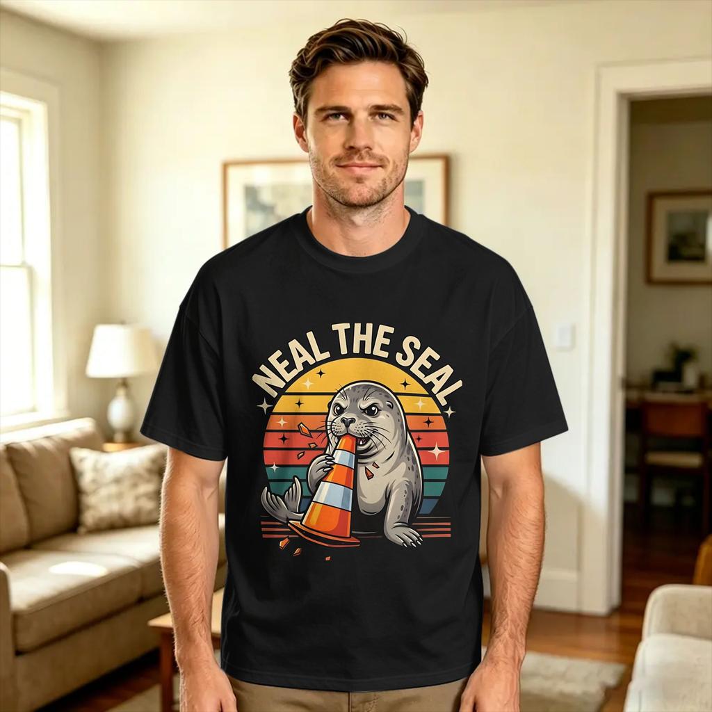 Streetwear T Shirt Beach Neil the Seal Novelty TShirts Cotton Tee Shirt for Couple Y2K Classic Short Sleeve Clothes