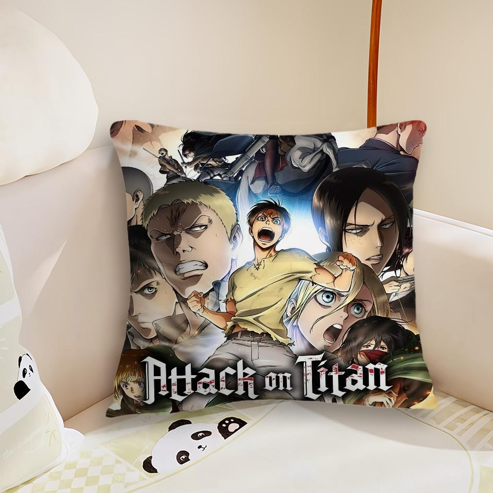 Anime A-Attack On T-Titan Pillow Case Living Room Sofa Cushion Cover Suitable For Home Bedroom Room Decoration