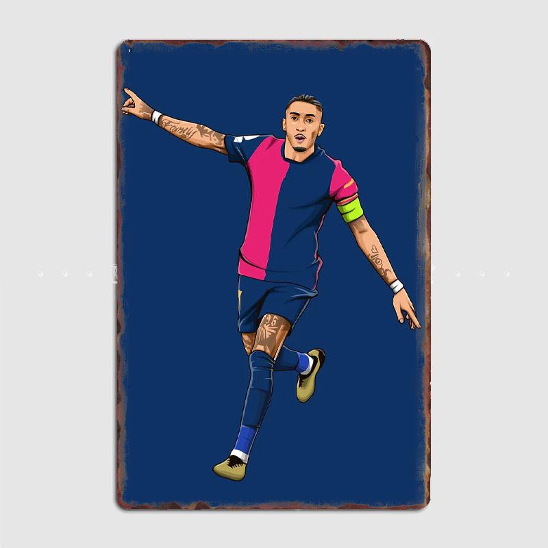 Raphinha Fußballspieler Retro Poster Metallposter Kneipenschild Garage Club Bar Innenwand Raumdekoration Heimdekoration