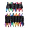 24pcs Glitter Markers Double Ended Highlighter Marker Pens for Drawing Gift Card Doodle Art Painting