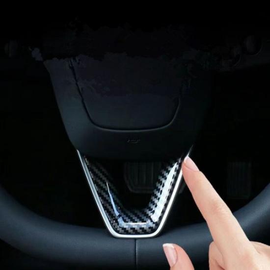 Carbon Fiber Steering Wheel Decor Cover Trim For Tesla Model 3 2024 2025 2026
