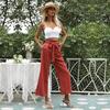 Women's Fashion Casual Solid Color Print High Waist Pants & Capris