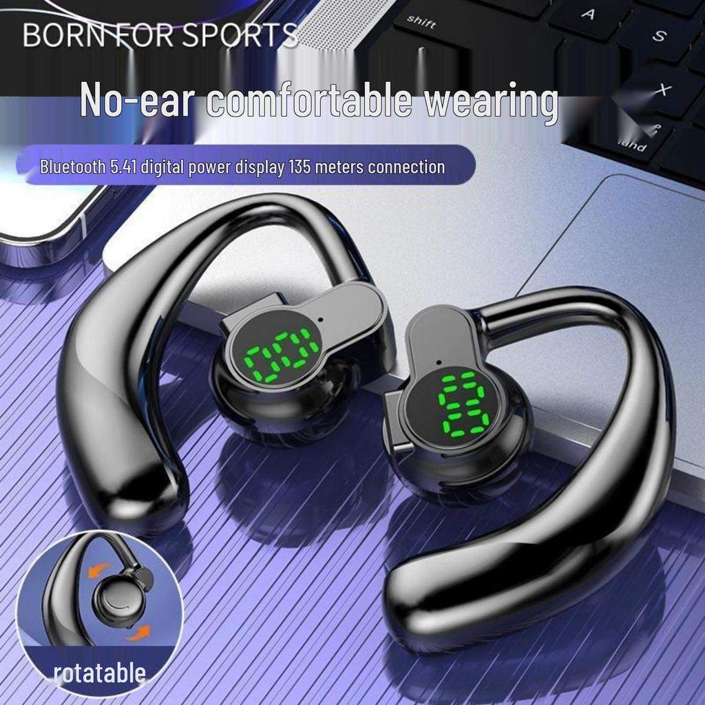 2025 Universal Wireless Bluetooth Earphones with Digital Display - Over-Ear, Long Battery Life, Left & Right Wear