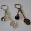 Silver/Golden Badminton Racket Keyring Metal Mini Badminton Racket Pendant  Shuttlecock