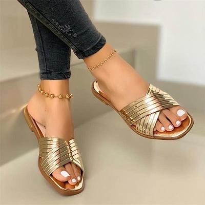 Bright Faced Flat Bottomed Women's Casual Slippers Anti Slip Lightweight Women's Sandals