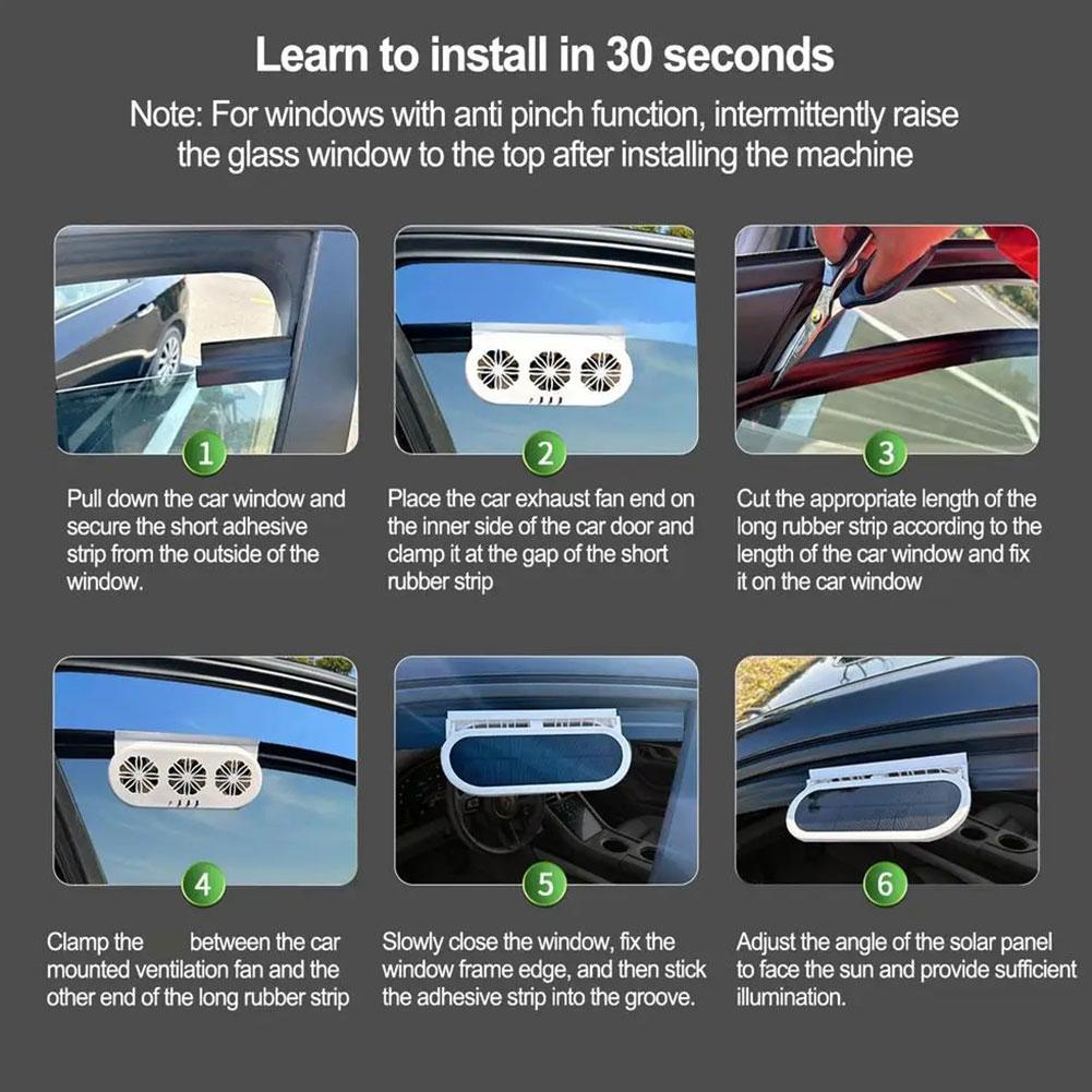 USB Car Exhaust Fan Solar Powered Car Ventilator Car Radiator Fan Eliminate Auto Exhaust Fans Car Window Air Vent Cooler