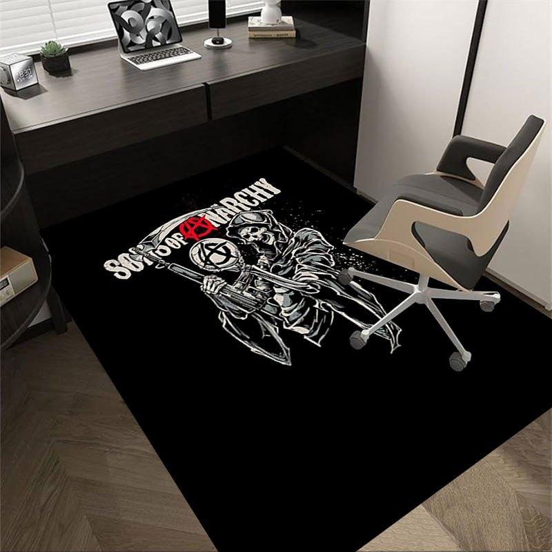 

1pc Sons of Anarchy themed Office Carpet Chair Mats - durable polyester rug for home theater, office, dorm room decor - tA77 60cm by 90cm