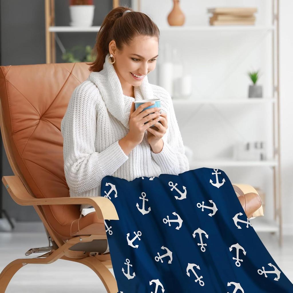 Anchor Digital Printed Blanket Flannel Blanket Office Travel Sofa Blanket Blanket
