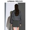 UR 2026 Spring Women's Urban Plaid Embroidered Hooded Blouse