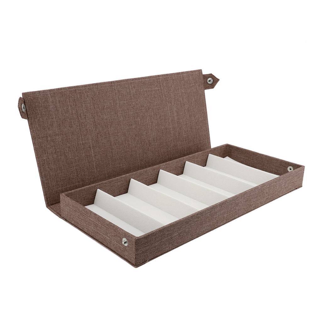 6 Slots Linen Eyeglass Box Eyeglasses Storage Case Multi Slots Fashion Eyewear Display Organizer for Travel Home Store