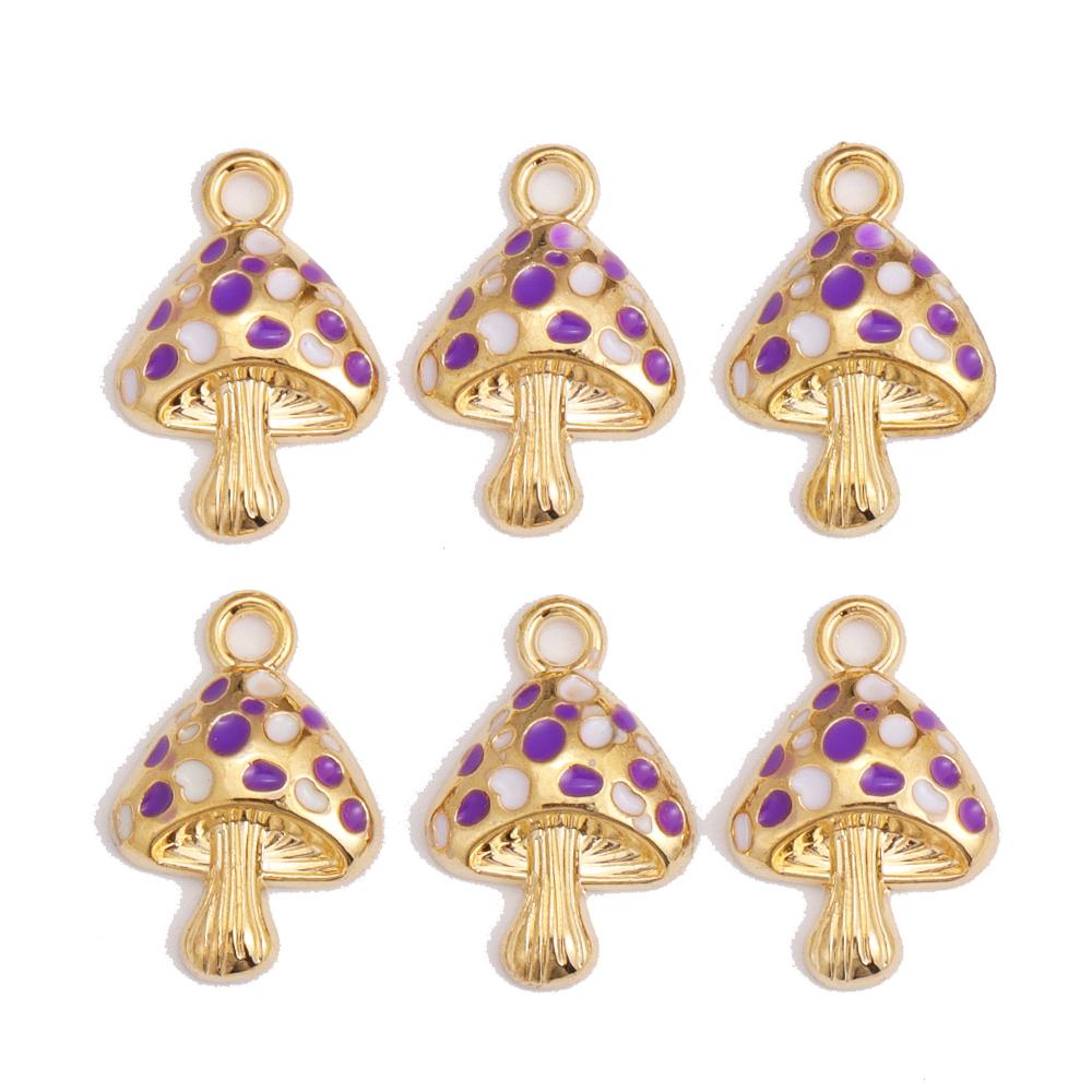 10Pcs Colorful Cute Enamel Red Mushroom Alloy Pendant for Women's Earrings Bracelet Jewelry Made of Charm DIY Necklace Ornaments