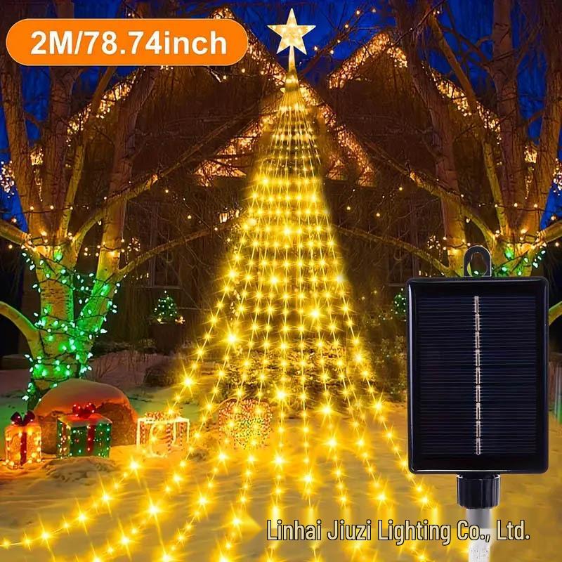 LED Star Waterfall Lights Outdoor Christmas Courtyard Decoration